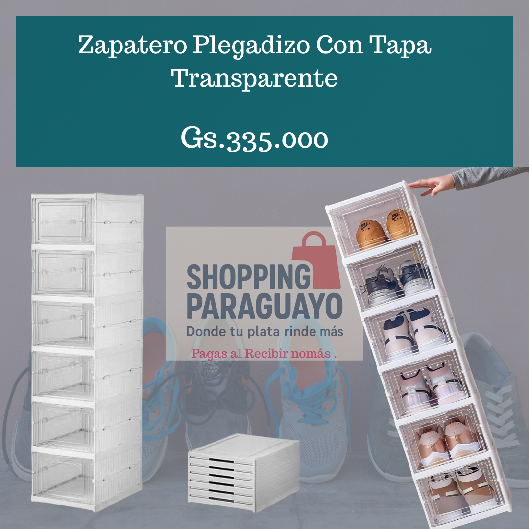 Zapatero Plegadizo con Tapa Transparente